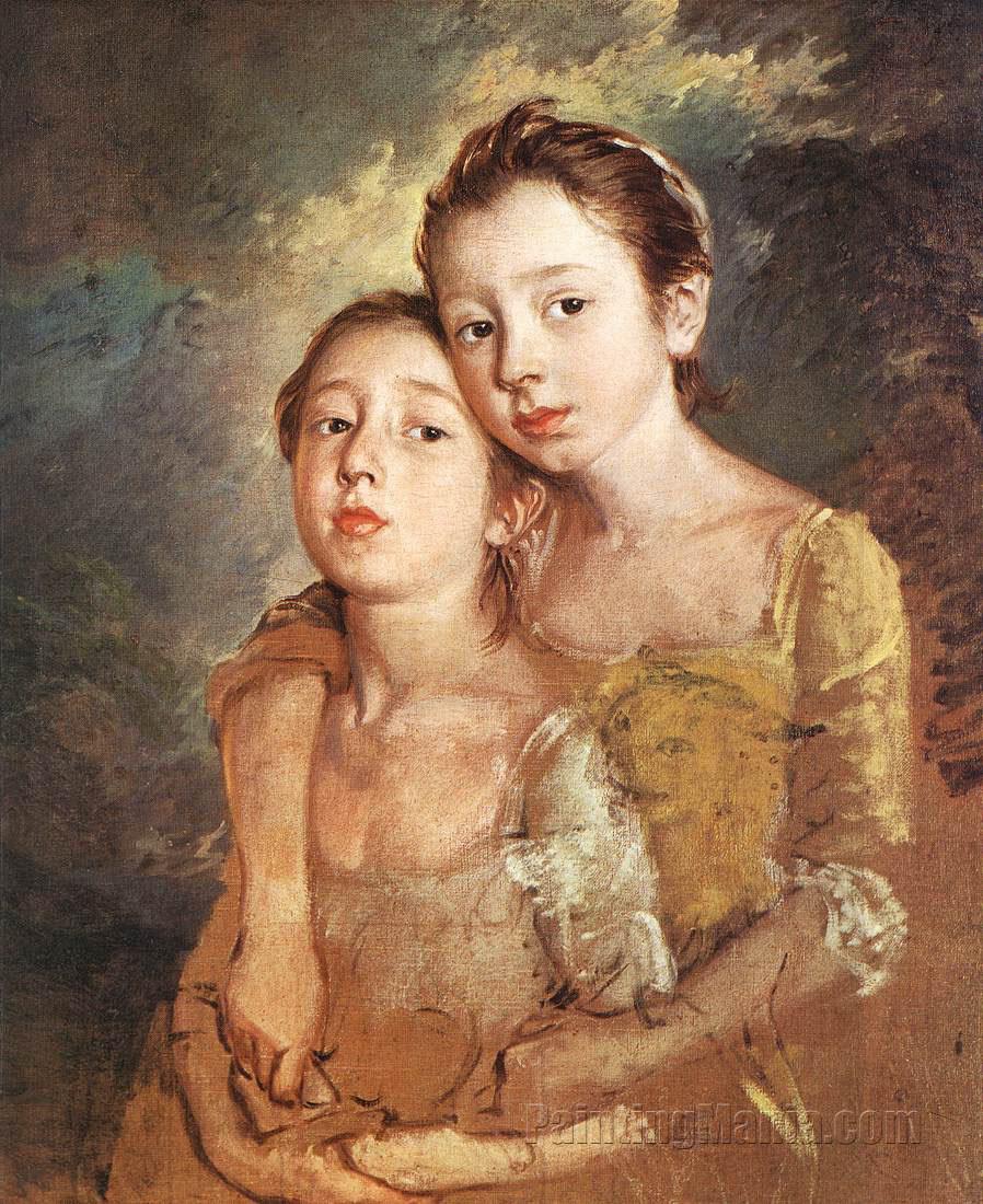 Artist's Daughters with a Cat