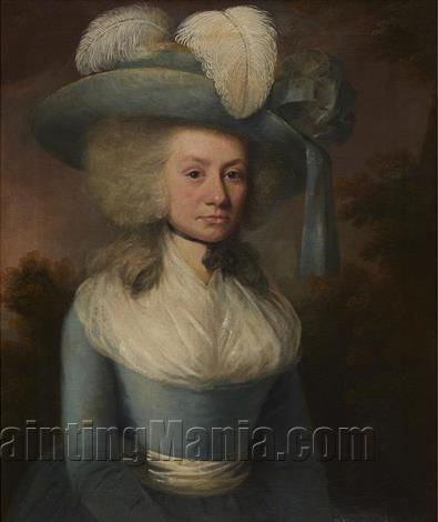 Portrait of a lady with with a feather hat