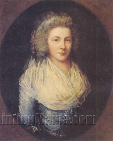 Portrait of Mrs. Samuel Kilderbee Wearing a Blue Dress and White Shawl