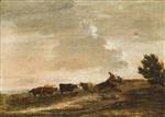 Open Landscape with Rustics and Cattle