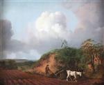 Peasant Ploughing with Two Horses