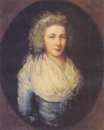 Portrait of Mrs. Samuel Kilderbee Wearing a Blue Dress and White Shawl