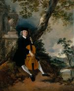 The Rev. John Chafy Playing the Violoncello in a Landscape