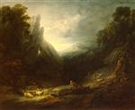 Romantic Landscape with Sheep at a Spring