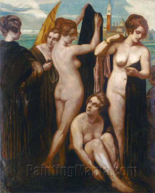 Bathers in the lagoon, Venice