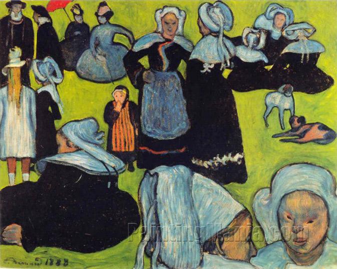 Breton Women in the Meadow (Le Pardon de Pont-Aven)