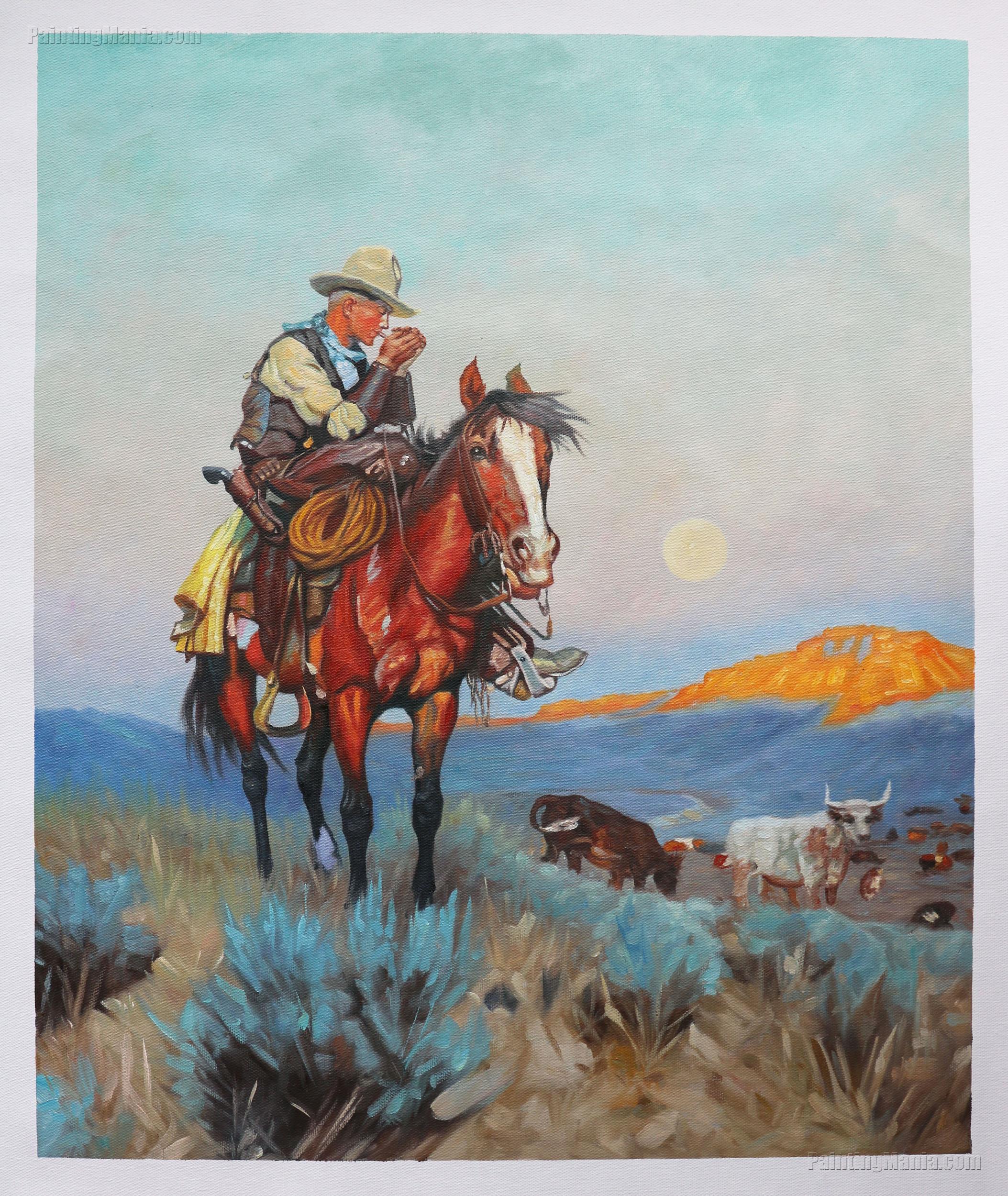 Cowboy Rancher on Horse