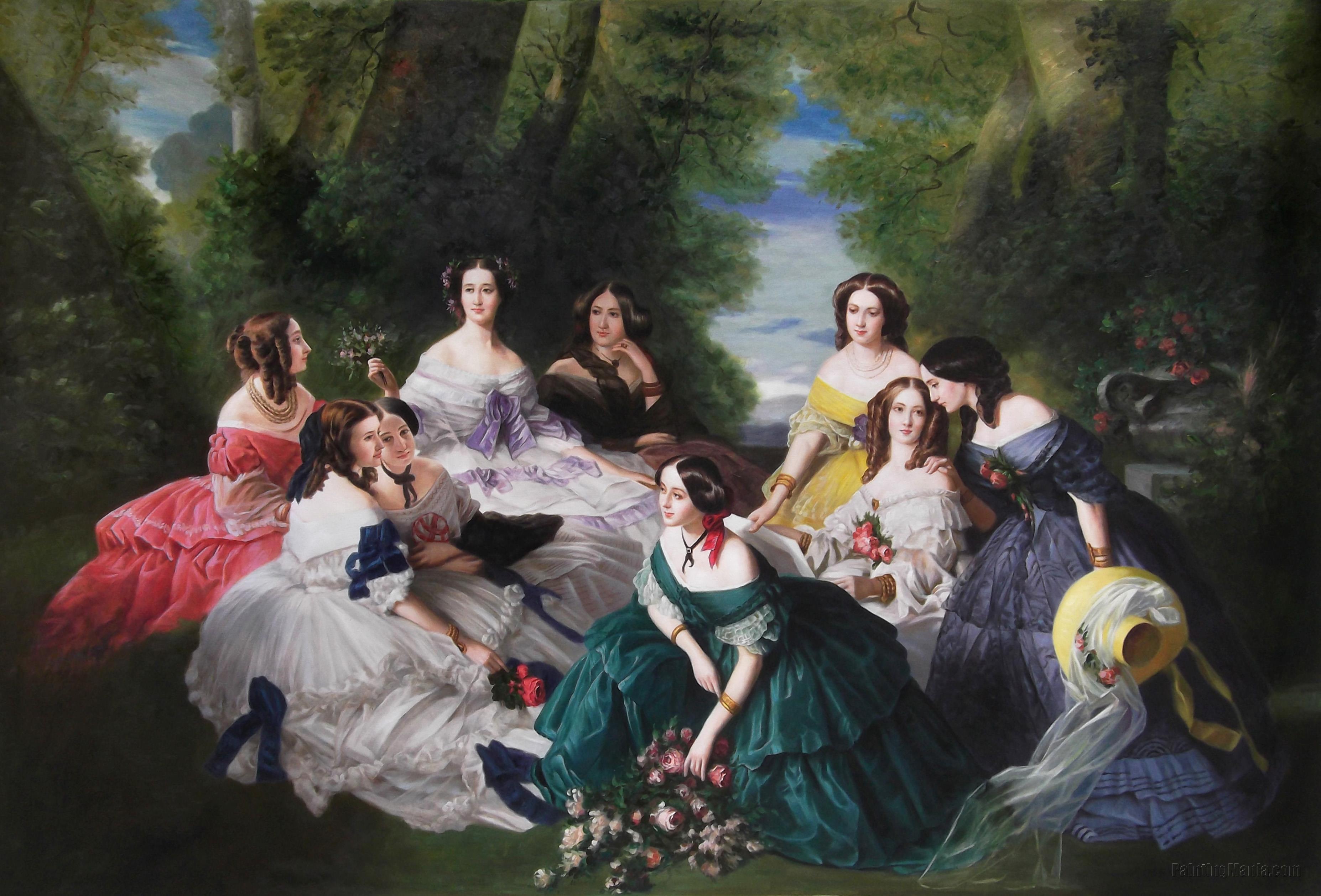 Empress Eugénie and Her Ladies-in-Waiting (oil sketch) by Franz Xavier  Winterhalter Reproduction Painting for Sale