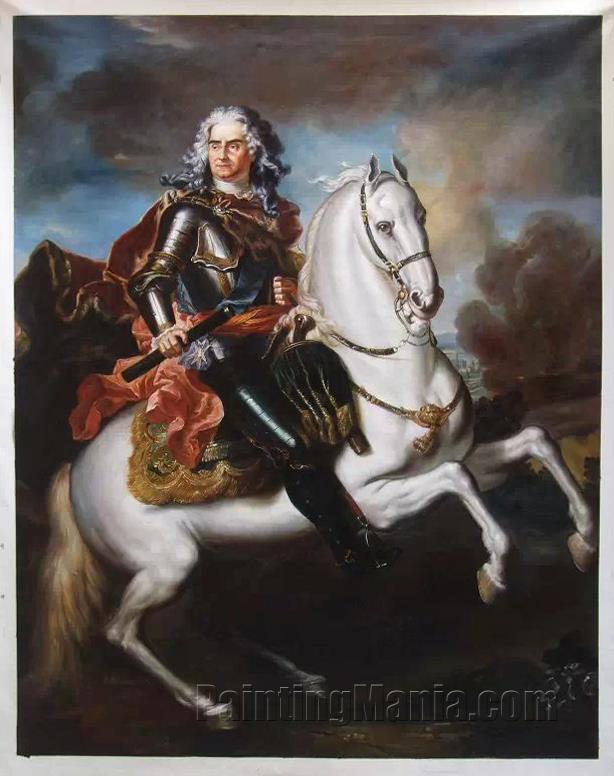 Equestrian portrait of August II the Strong by Louis de Silvestre