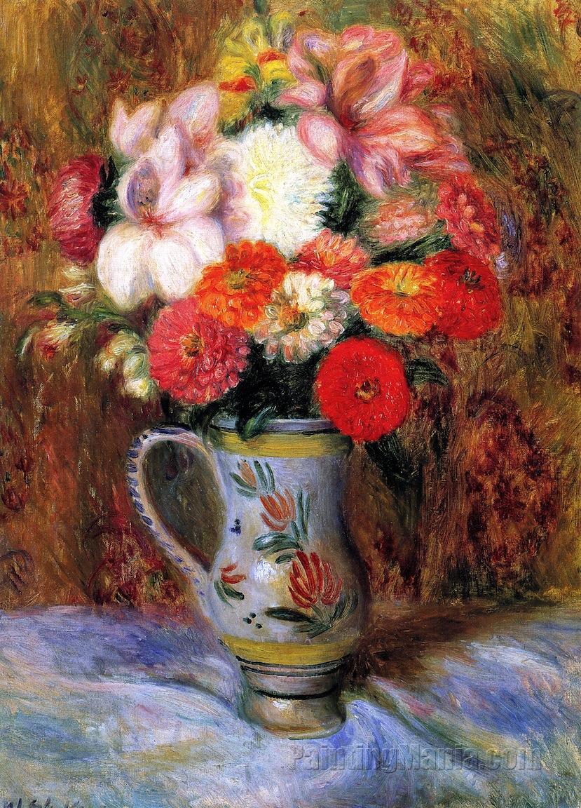 Flowers in a Quimper Pitcher
