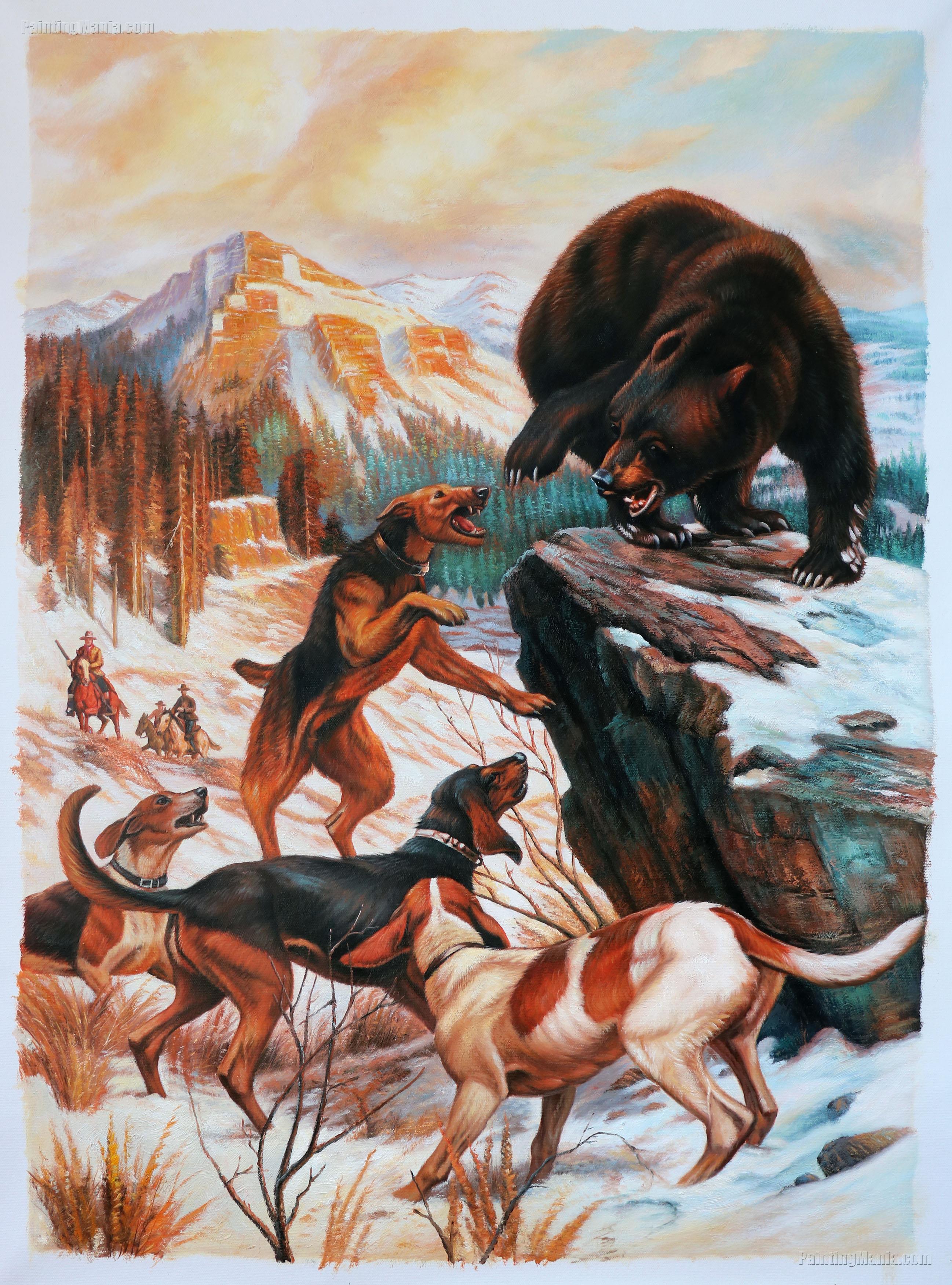 Hounds, Dogs, Bear Scene