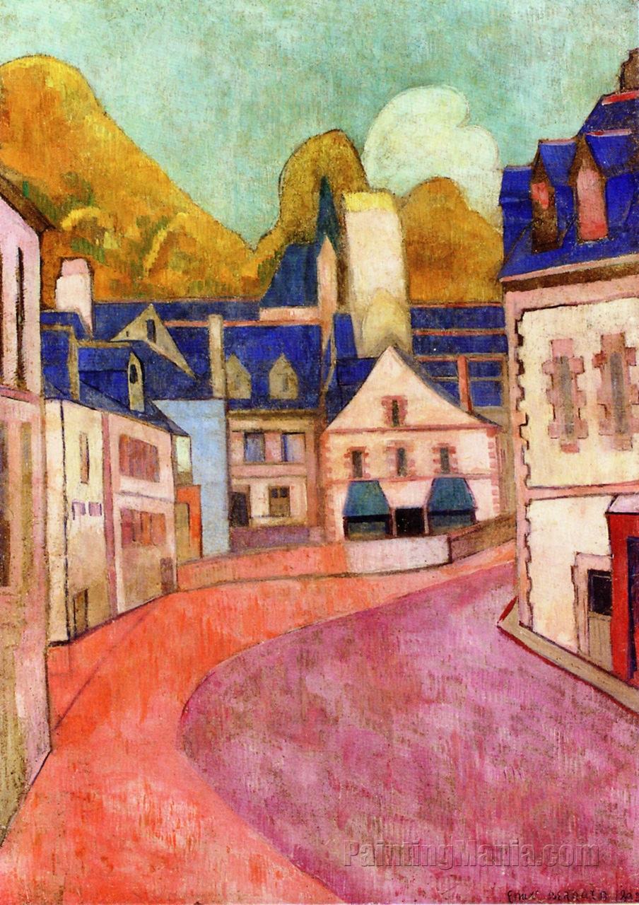 Pink Street in Pont-Aven