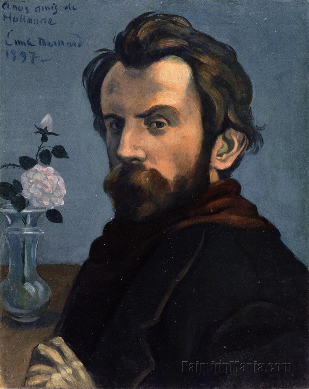 Self-Portrait with a Vase of Flowers
