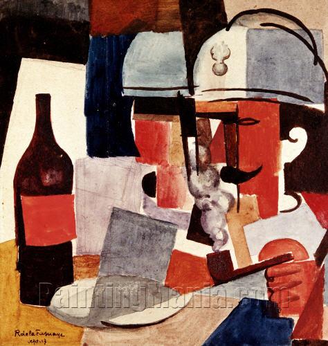 Soldier with Pipe and Bottle