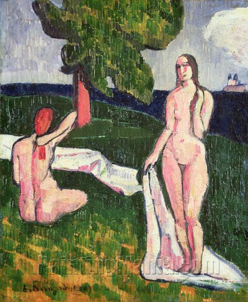 Two Bathers under a Tree