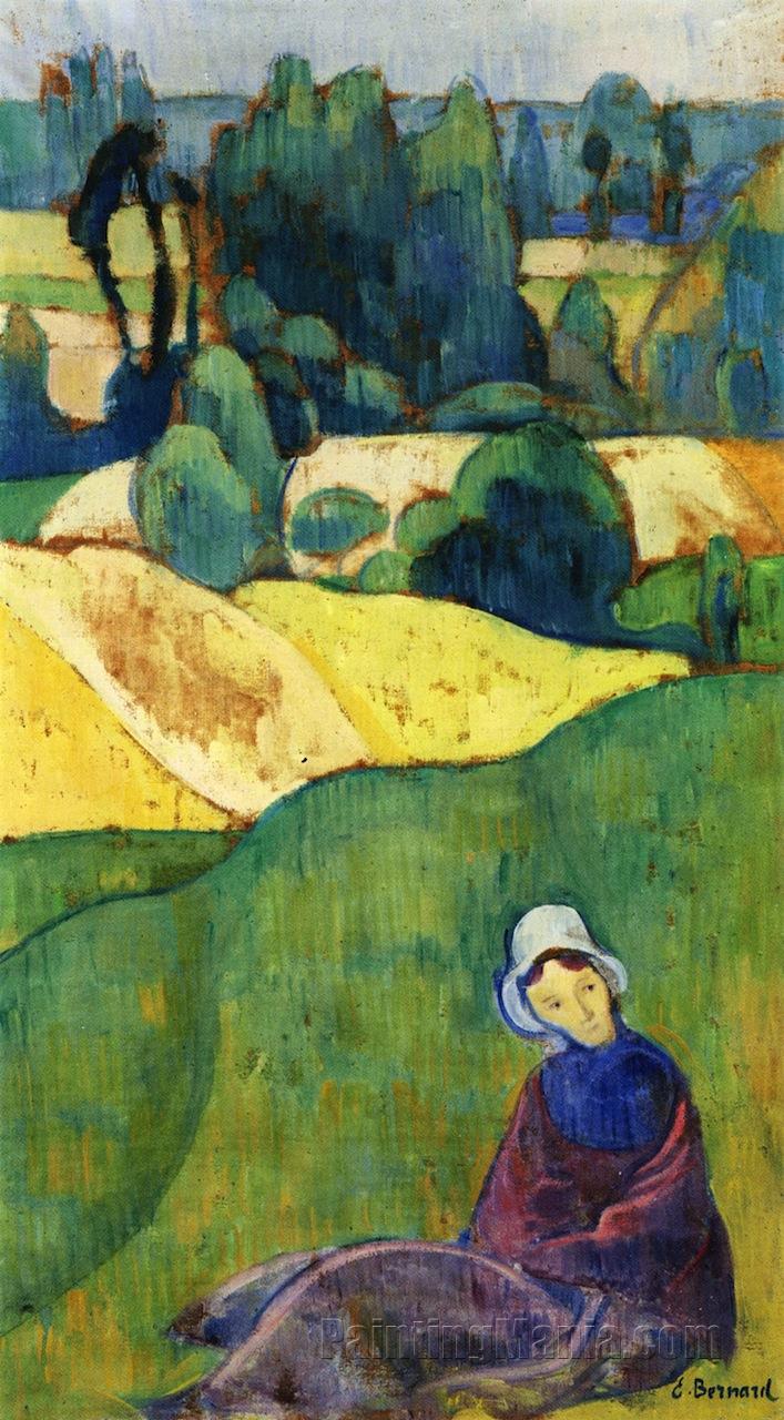 Woman Sitting in a Field: Brittany