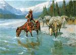 Bow River Banff, Horses Cowboy