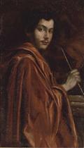 Portrait of a painter in a red robe