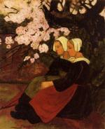 Two Breton Women under a Flowering Apple Tree