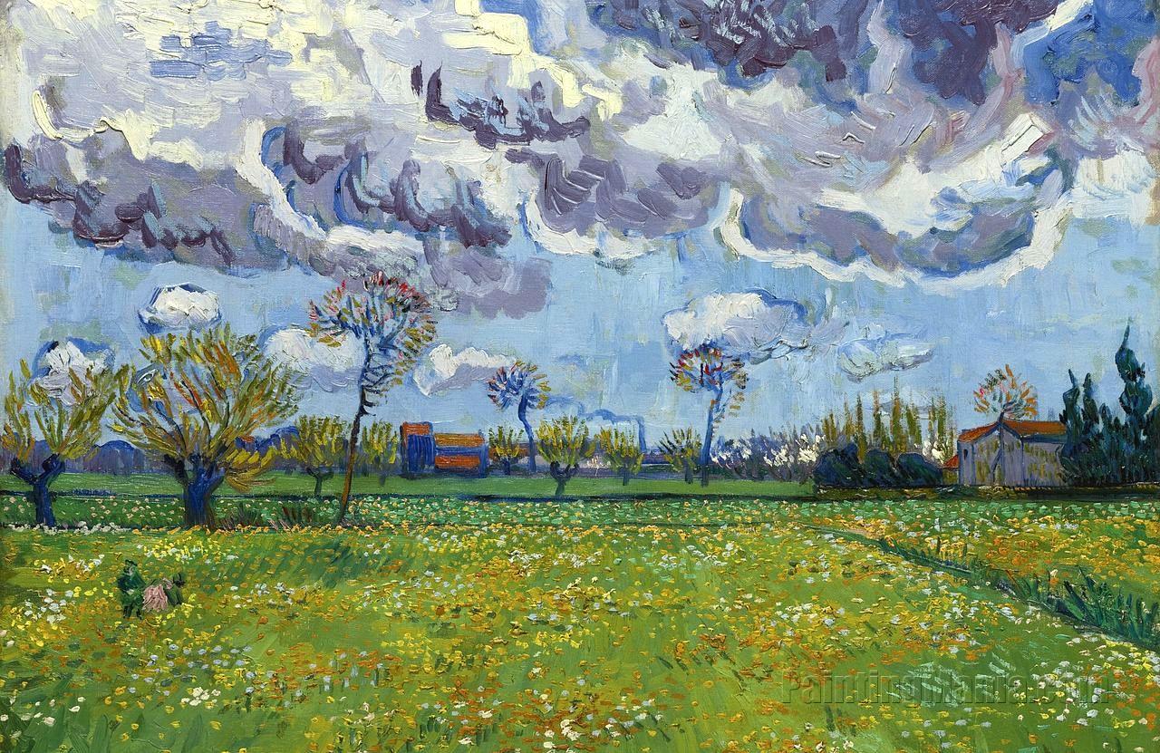 Landscape under a Stormy Sky