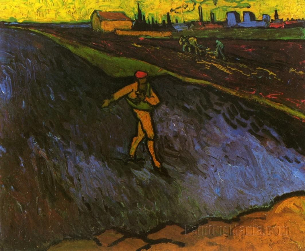 The Sower: Outskirts of Arles in the Background
