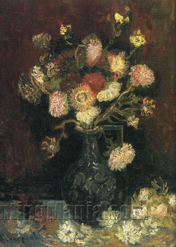 Vase with Asters and Phlox