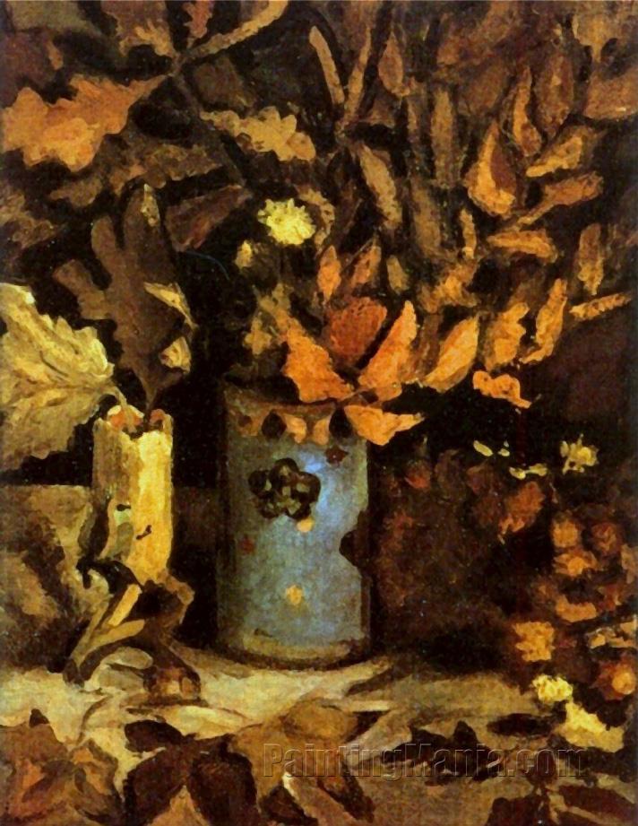 Vase with Wilted Leaves