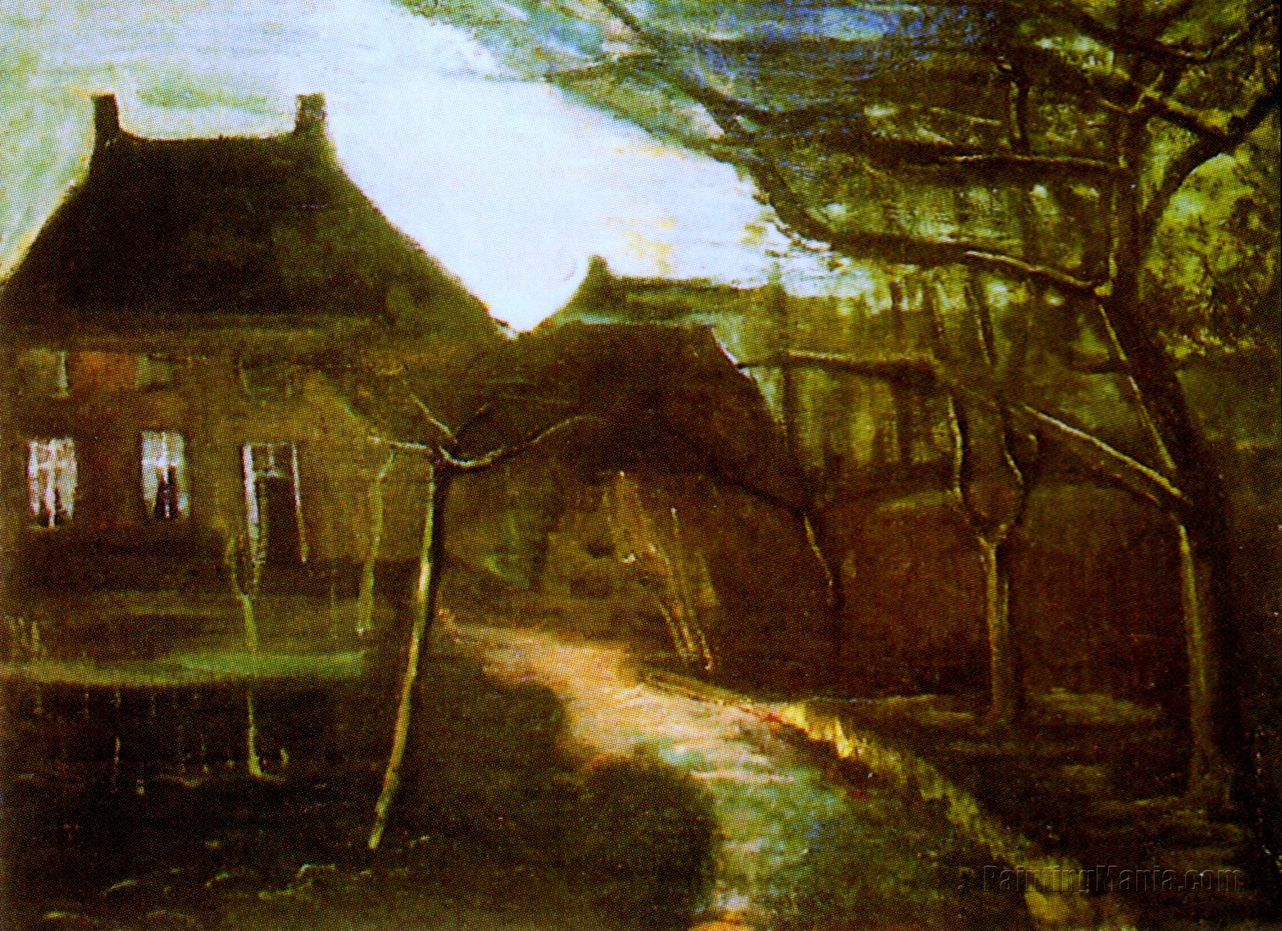 The Vicarige at Nuenen by Moonlight