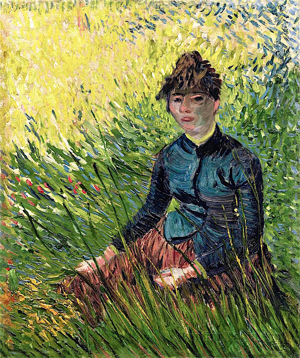 Woman Sitting in the Grass (Woman in a Field of Wheat)