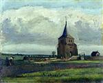 The Old Cemetry-tower at Nuenen with Plowing Farmers