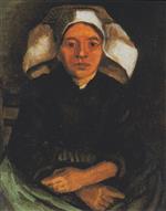Peasant Woman. Seated with a White Hood