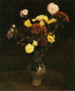 Vase with Carnations and Zinnias