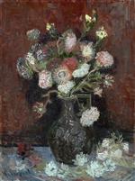 Vase with Chinese Aster and Gladioli