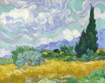 A Wheatfield. with Cypresses