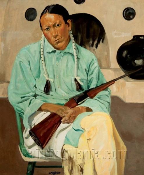 Frank Archuleta,Taos Indian with Rifle
