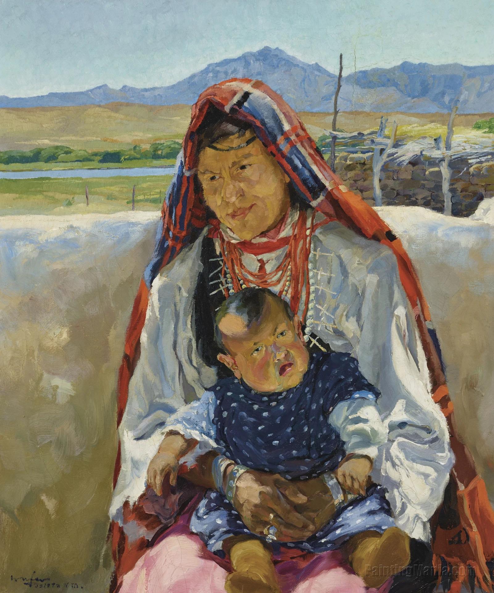Indian Mother, Isleta
