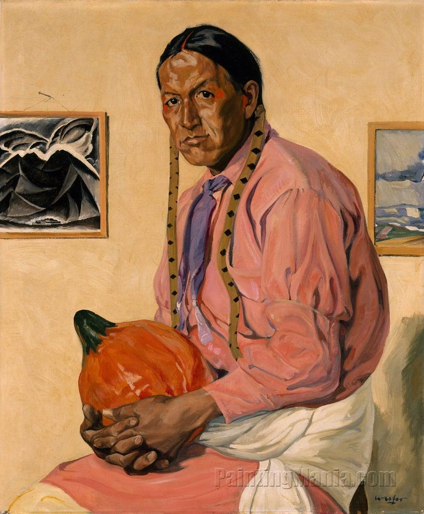 Portrait of a Man with a Pumpkin