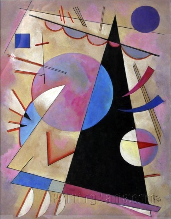 Abstract Cubism with Pinks and Blues