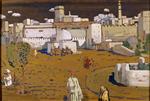 View of a Town in Morocco Tempera