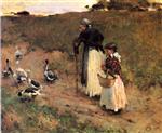 Old Woman with Child and Goose