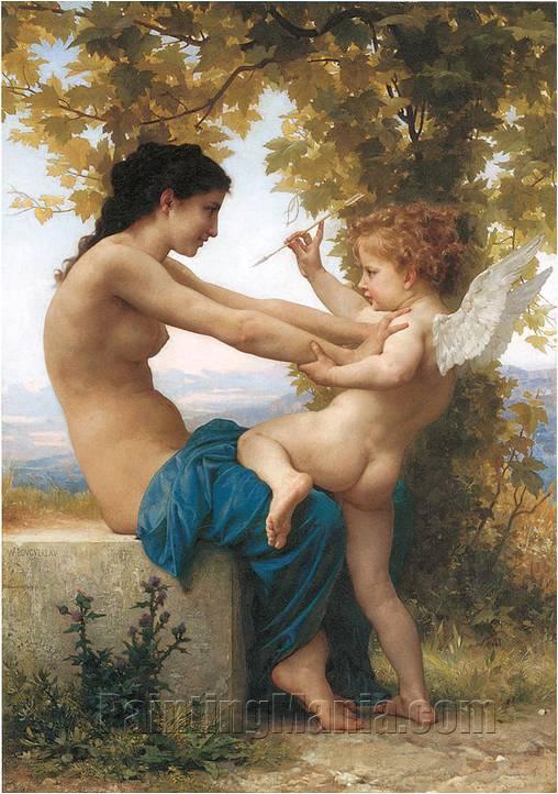 Young Girl Defending Herself Against Eros