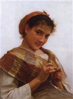 Portrait of a Young Girl Crocheting