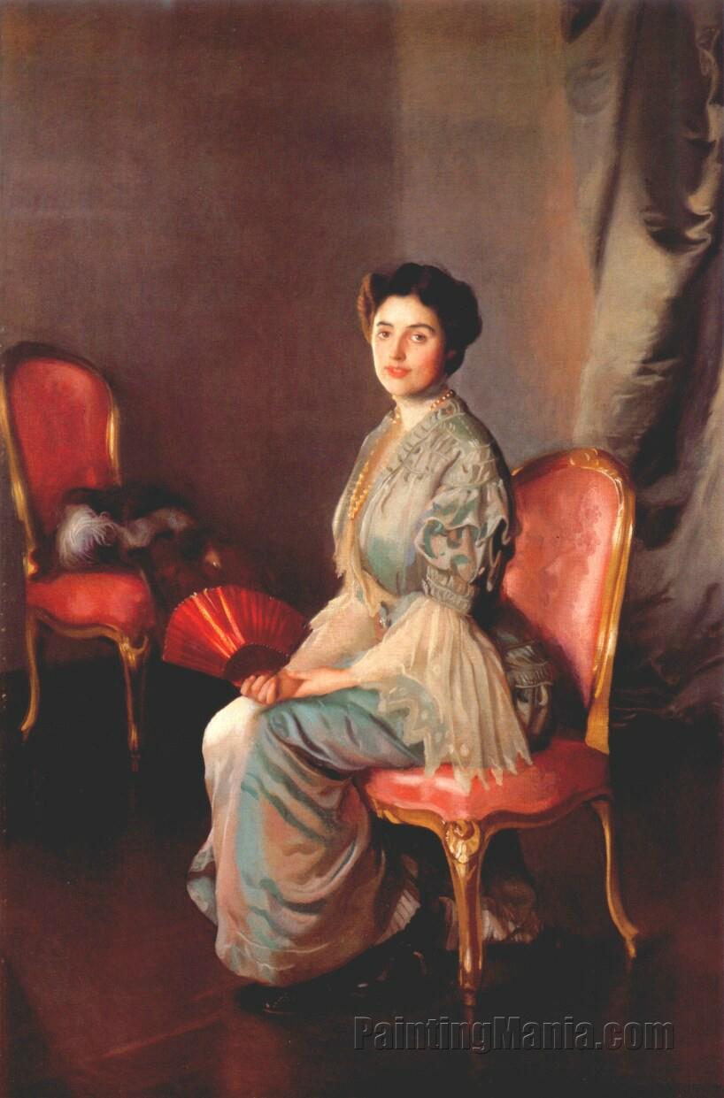 The Red Fan (Portrait of Mrs William Paxton)