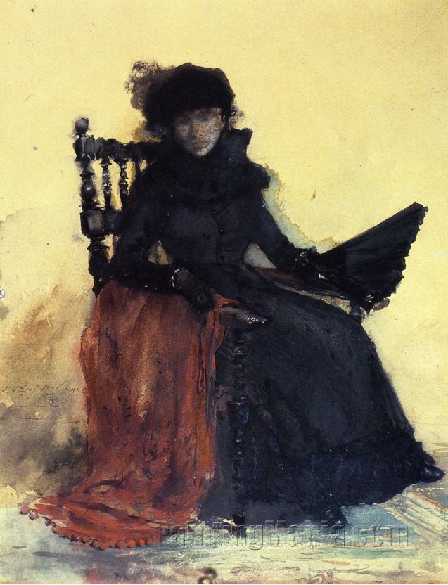 A Lady in Black (The Red Shawl)